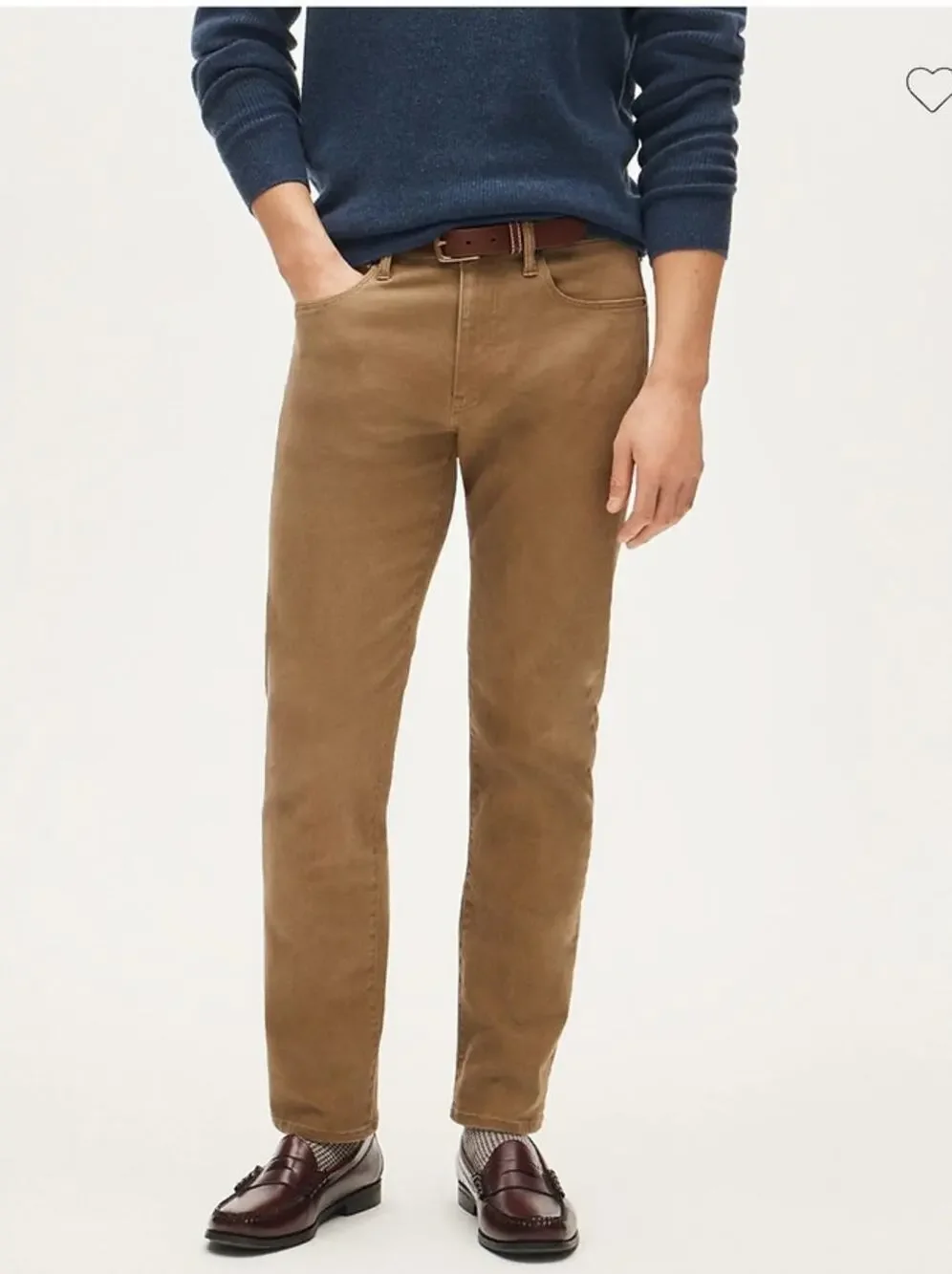 NWOT J. Crew Men's 770™ Straight-Fit Garment-Dyed Pant Green 35/32 *Flaw